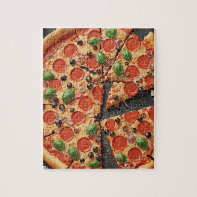 Puzzle pizza coupée (Vertical)