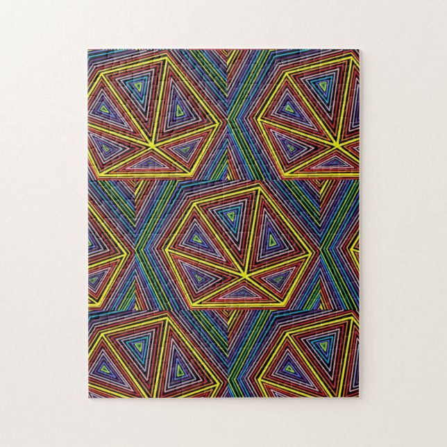 Puzzle Pizzas de couleur arc-en-ciel géométrique Abstrait (Vertical)