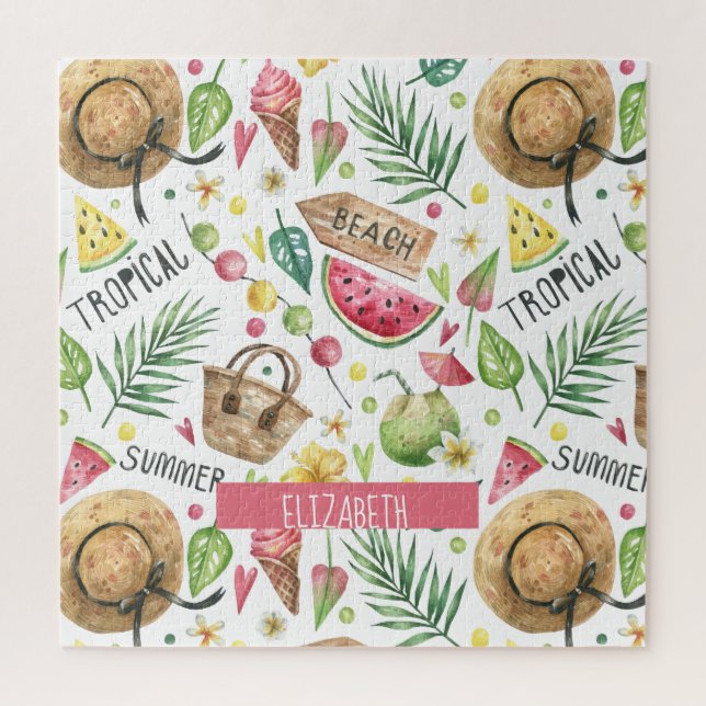 Puzzle Plage colorée Fille Relax (Vertical)