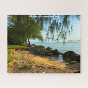 Puzzle Plage côtière de Guam. voeux de Noël