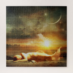 Puzzle Plage de la lune de sirène et océan