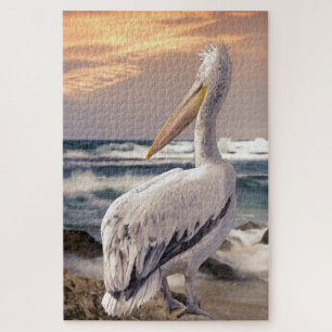 Puzzle Plage de Pelican Ocean Waves coucher de soleil