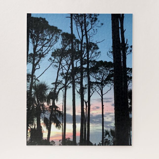 Puzzle Plage de Pines Pink Blue Sunset Floride (Vertical)