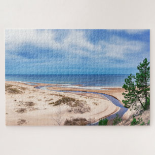Puzzle Plage de sable blanc près de la mer Baltique en Le