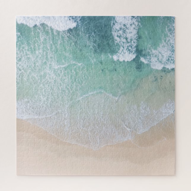 Puzzle Plage de sable et de plage de dentelle verte et bl (Vertical)