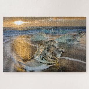 Puzzle Plage de sable noir   Jokulsarlon Sud Islande