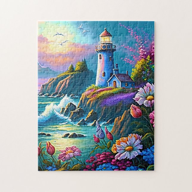Puzzle Plage des amoureux du phare (Vertical)