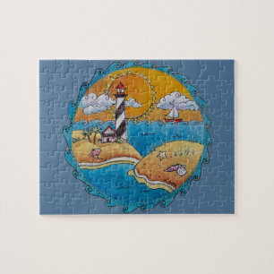 Puzzle Plage d'été amusant soleil bord de mer côte