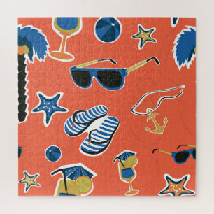 Puzzle Plage d'été : Relaxant Motif sans couture.