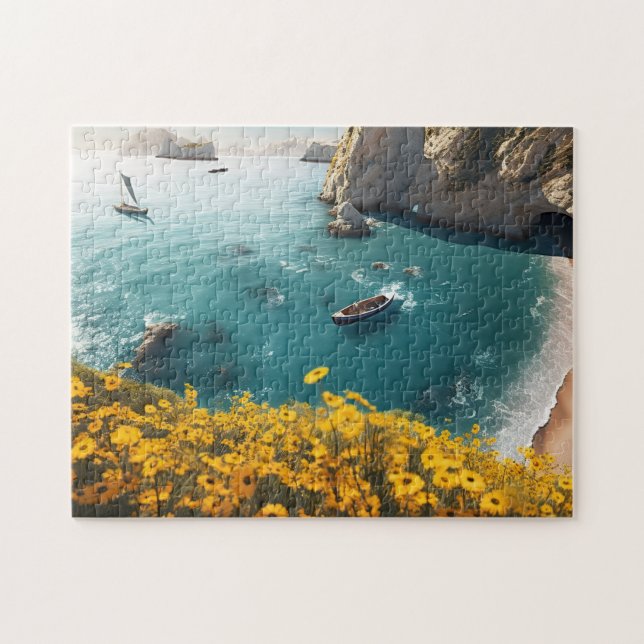 Puzzle Plage en Grèce peinture (Horizontal)
