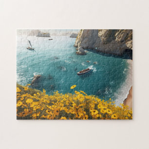 Puzzle Plage en peinture grecque