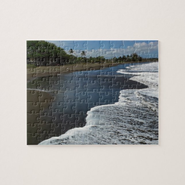 Puzzle Plage noire de sable chez Waimea, Kauai, Hawaï (Horizontal)
