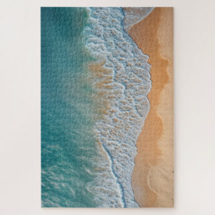 Puzzle Plage Océanique Vue d'En Haut Vagues de Mer Turquo