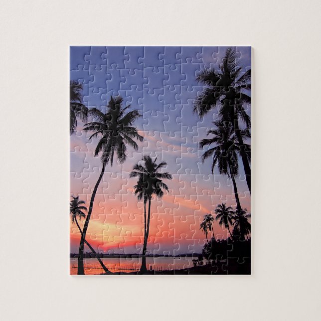 Puzzle Plage Palmiers tropicaux Vacances Voyage (Vertical)