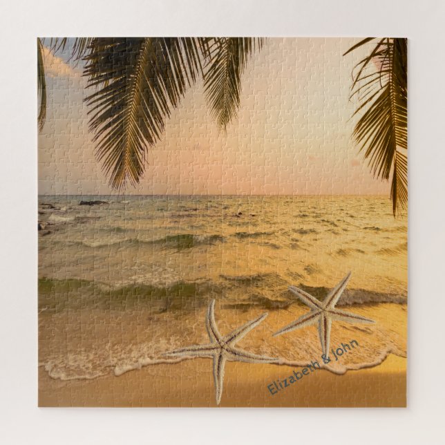 Puzzle Plage tropicale Palm Sunset Seastars (Vertical)