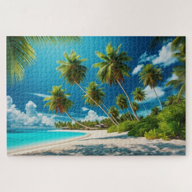 Puzzle Plage tropicale - Paysage Pittoresque à couper le  (Horizontal)