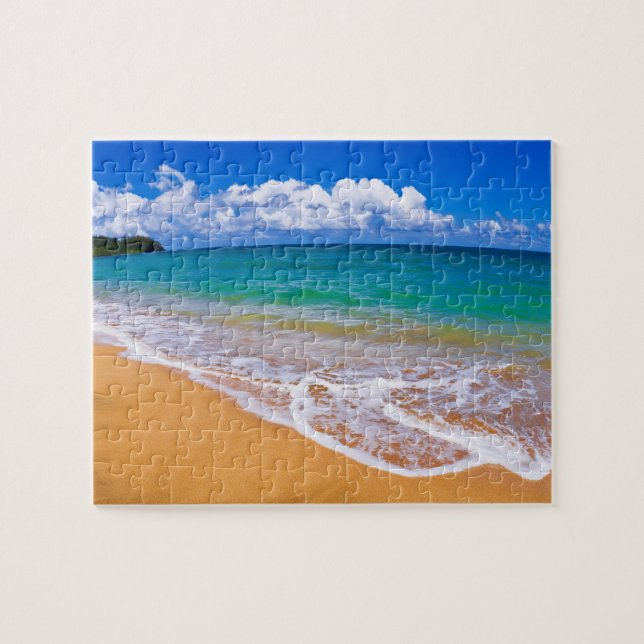 Puzzle Plage Vide Et Eaux Bleues (Horizontal)
