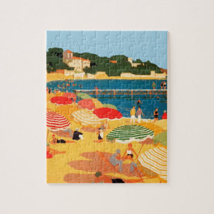 Puzzle Plage vintage Côte d'Azur