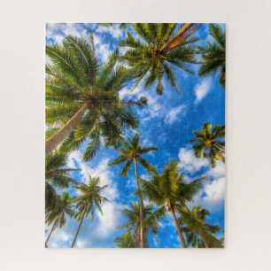 Puzzle Plages tropicales   Palmiers sur le ciel bleu