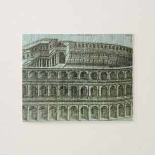 Puzzle Plan du théâtre de Marcellus, Rome, 1558 (engr