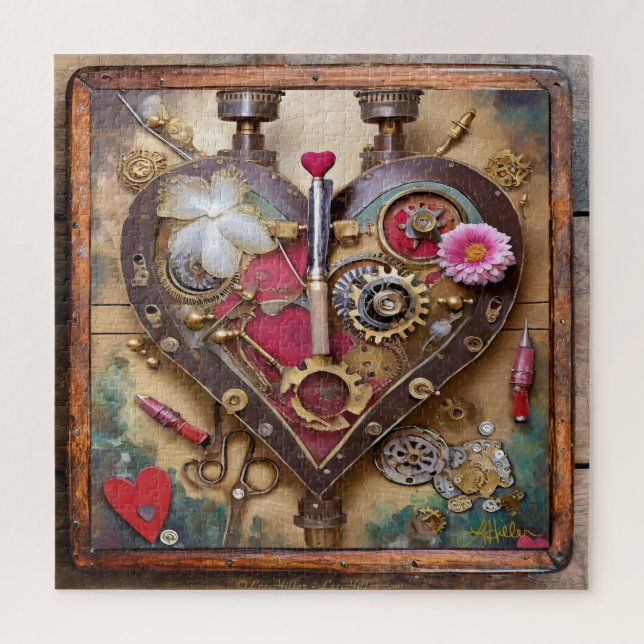 Puzzle Planche à lèvres Fleurs Coeur Steampunk Series (Vertical)