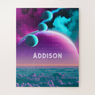 Puzzle Planètes cosmiques en Ciel Extraordinaire pourpre