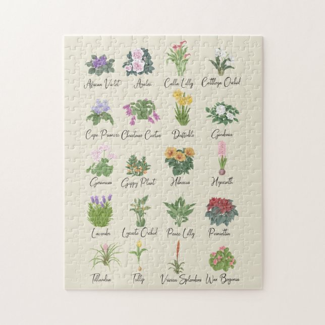 Puzzle Plantes intérieurs et leurs noms - Cadeaux amoureu (Vertical)