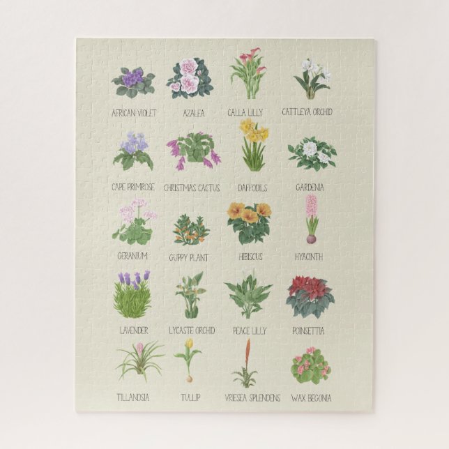 Puzzle Plantes intérieurs + Noms Gardener Plante Amateurs (Vertical)