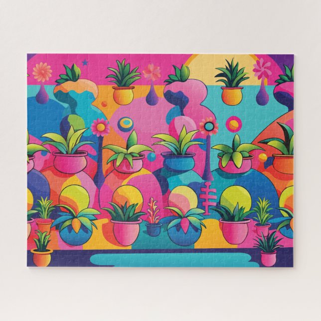 Puzzle Plantes maximalistes pointillés (Horizontal)