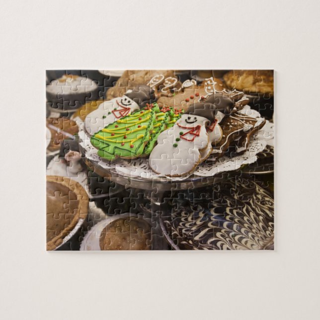 Puzzle Plaque de cookies de Noël frais (Horizontal)