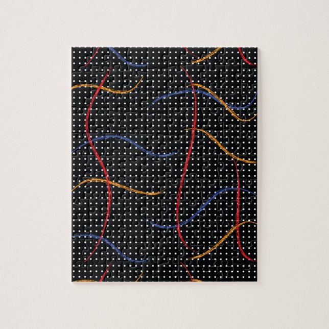 Puzzle Plaque et points de peinture rétro (Vertical)