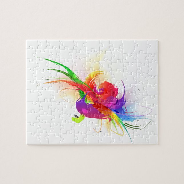Puzzle Plaques de peinture Abstraites Rainbow Lorikeet (Horizontal)