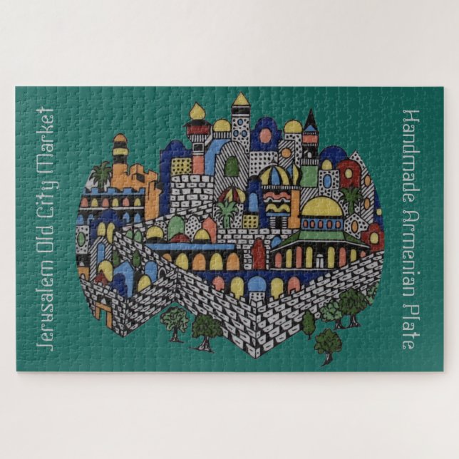 Puzzle Plat en céramique arménien fait main (Horizontal)