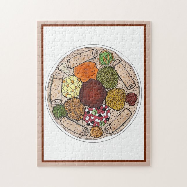 Puzzle Plateau alimentaire éthiopien de Cuisine Injera Wa (Vertical)