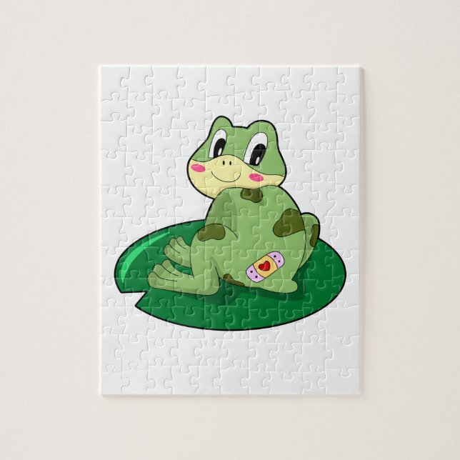 Puzzle Plâtre Coeur Feuille de grenouille (Vertical)
