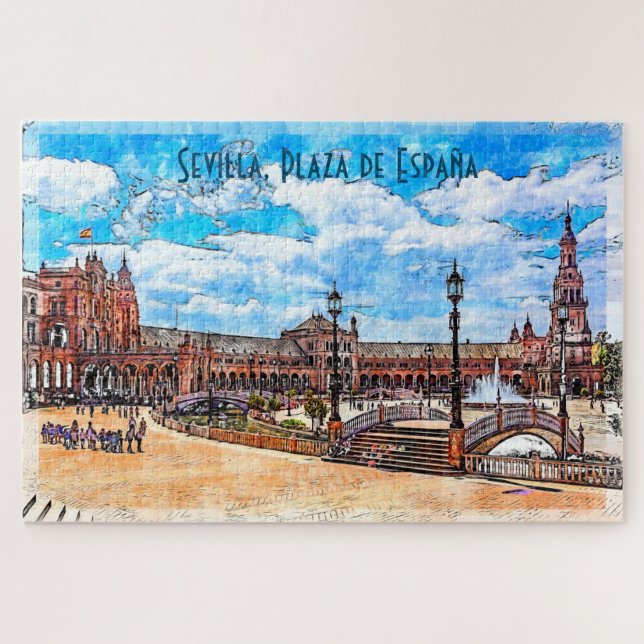 Puzzle Plaza de España, Séville, Espagne. (Horizontal)