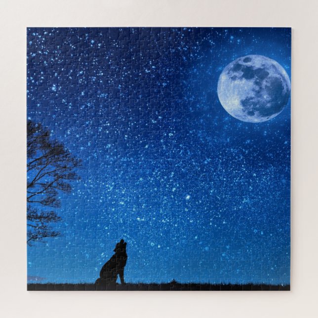 Puzzle Pleine Lune de Loup - (Horizontal)