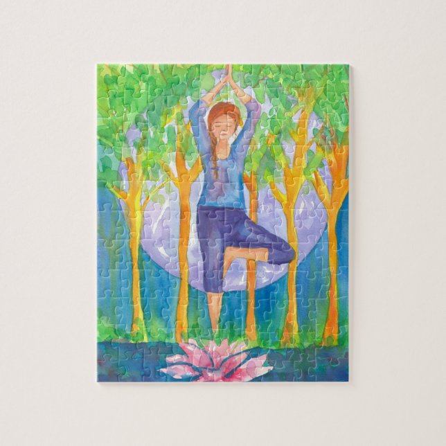 Puzzle Pleine lune Femme Yoga Pose (Vertical)