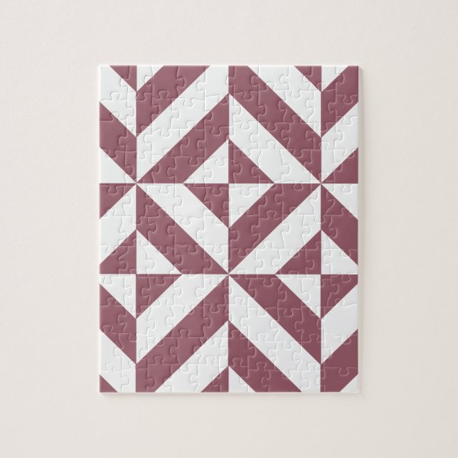 Puzzle Plum Geometric Deco Cube Pattern (Vertical)