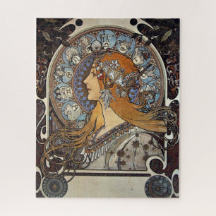 Puzzle Plume Zodiac Woman par Alphonse Mucha - Art Nouvea