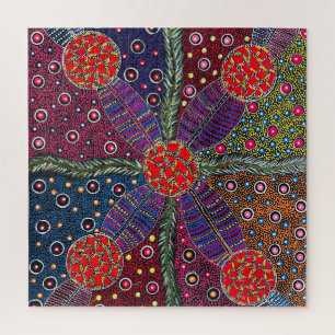 Puzzle Plums Bush et peinture traditionnelle