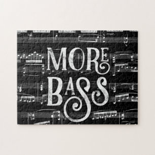 Puzzle Plus Bass Chalkboard - Black White Music