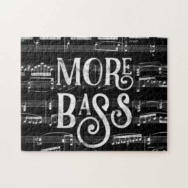 Puzzle Plus Bass Chalkboard - Black White Music (Horizontal)