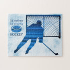 Plutôt jouer - joueur de hockey bleu