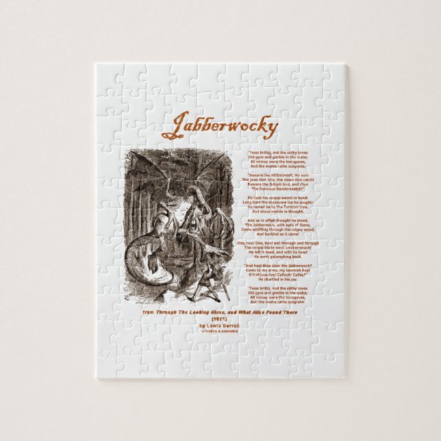Puzzle Poème de Jabberwocky par Lewis Carroll (Vertical)
