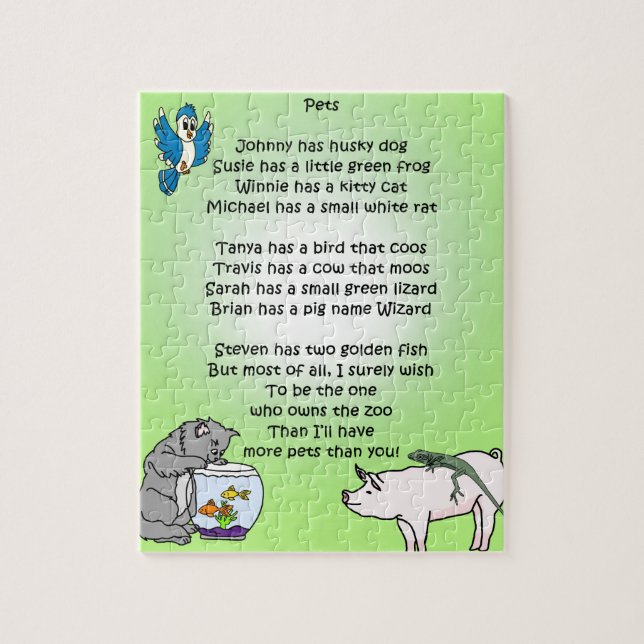 Puzzle Poème pour animaux (Vertical)