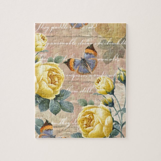 Puzzle Poésie rose jaune (Vertical)