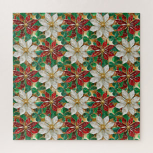 Puzzle Poinsettia Or Blanc Rouge Vert