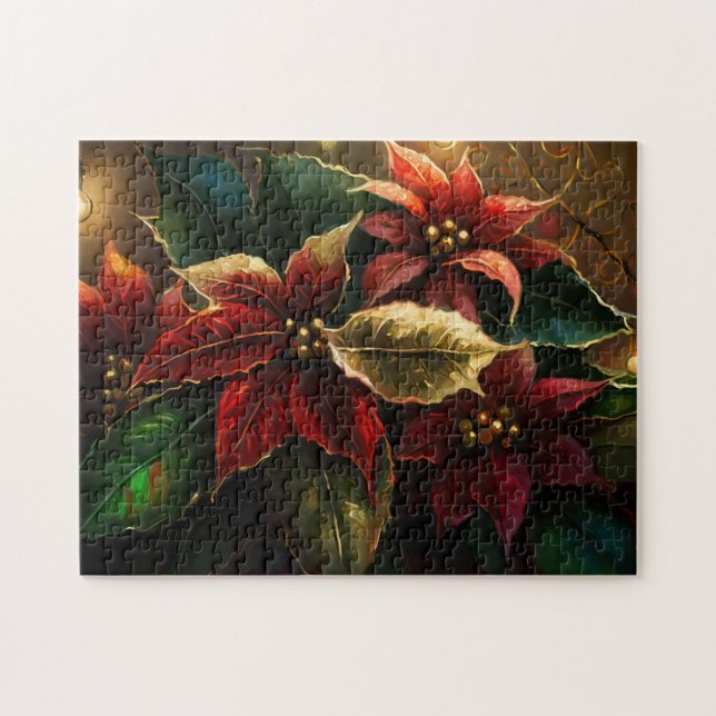 Puzzle Poinsettias de Noël (Horizontal)