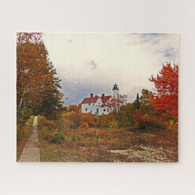 PUZZLE/ POINT IROQUOIS LIGHTHOUSE MICHIGAN U.P. JIGSAW PUZZLE (Horizontal)